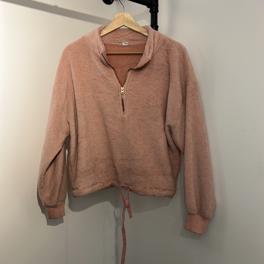 Pink Sherpa Style Pullover